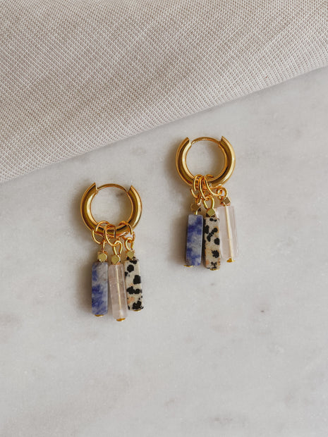 Creolen mit Natursteinen