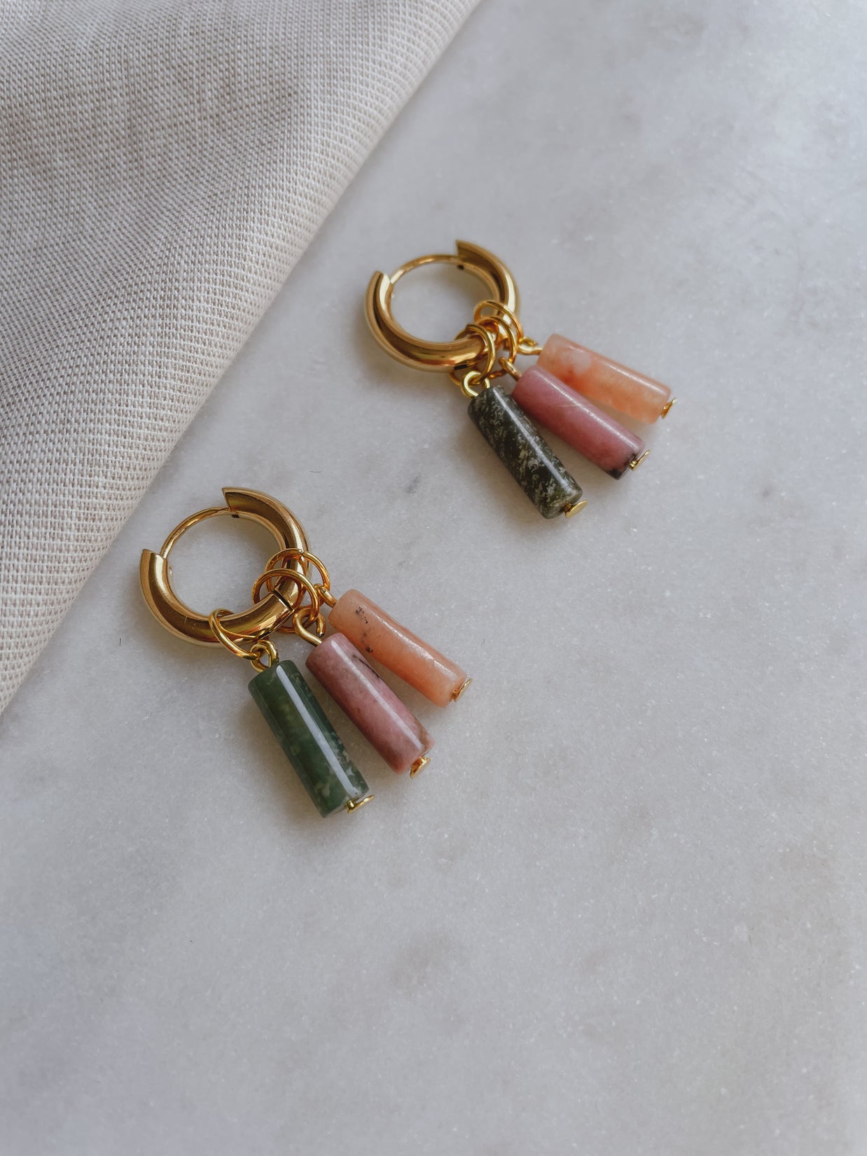 Creolen mit Natursteinen