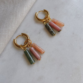 Creolen mit Natursteinen