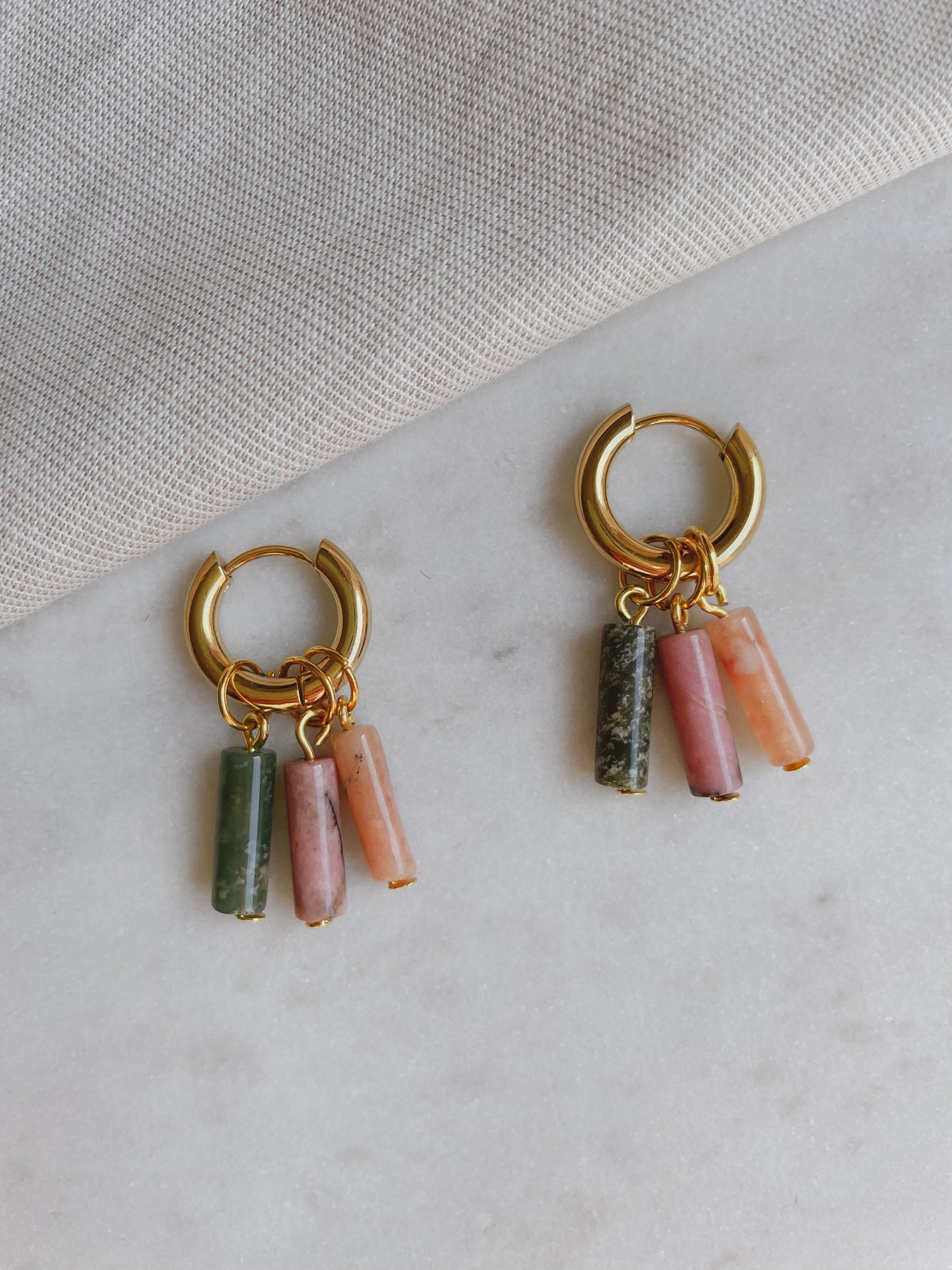 Creolen mit Natursteinen