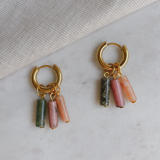 Creolen mit Natursteinen